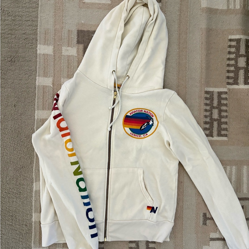 Aviator Nation Hoodie-Vintage White